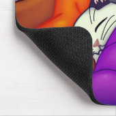 Niedliche Katze und Kätzchen und Teddybär Mousepad (Ecke)
