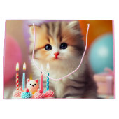 Niedliche Katze und Kuchen Große Geschenktüte (Vorderseite)