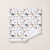 Niedliche Katze und Pfoten Badhandtuch Set (Waschlappen)