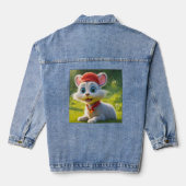 Niedliche Katze und Ratten Jeansjacke (Rückseite)