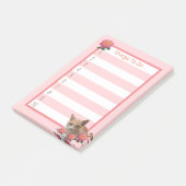 Niedliche Katze und Rose Post-it Klebezettel (angewinkelt)