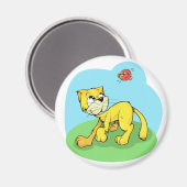 Niedliche Katze und Vögel Magnet (Vorderseite/Rückseite)
