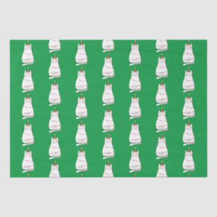 Niedliche Katze und Weihnachtsbeleuchtung Seidenpapier