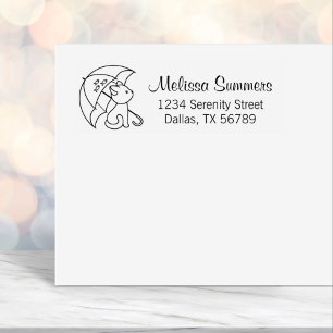 Niedliche Katze unter der Schirmadresse Selbstfarb Permastempel