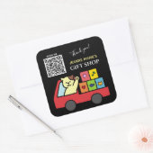 Niedliche Katze Vielen Dank QR Code Quadratischer Aufkleber (Umschlag)