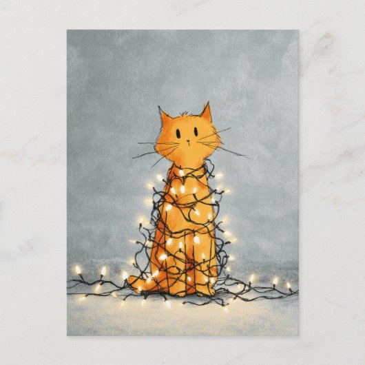 Niedliche Katze von WeihnachtsLICHTEN Weihnachten Postkarte (Vorderseite)