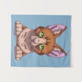 Niedliche Katze Wandteppich (Vorderseite (Horizontal))