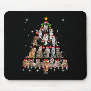 Niedliche Katze Weihnachten Dog Tree Funny Cat T-S Mousepad