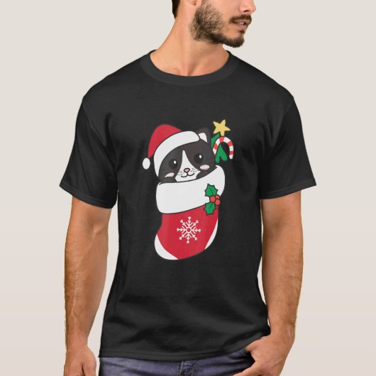 Niedliche Katze Weihnachten Katze 4 T-Shirt (Vorderseite)