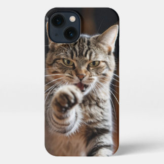 Niedliche Katze wirft einen Punch iPhone 13 Hülle