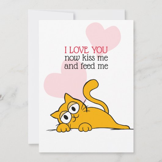 Niedliche Katze wirst du meine Valentine-Wohnung b Karte (Rückseite)