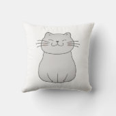 Niedliche Katze Zeichnend Kissen (Rückseite)