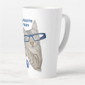 Niedliche Katze Zeichnend Pawsitive Vibes Positive Milchtasse (Rechte Ecke)