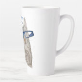 Niedliche Katze Zeichnend Pawsitive Vibes Positive Milchtasse (Rechts)