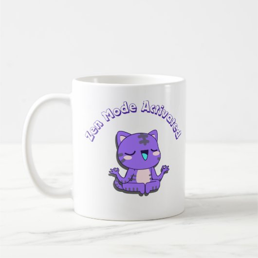 niedliche Katze, Zen-Modus, zen Katze Kaffeetasse (Links)