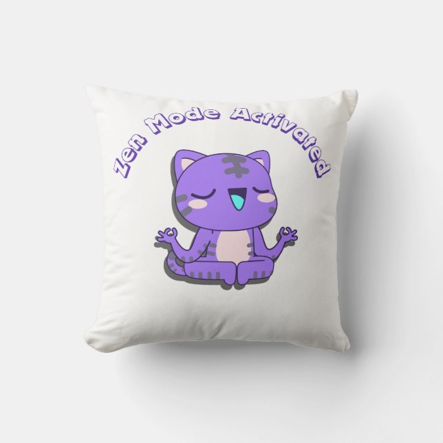 niedliche Katze, Zen-Modus, zen Katze Kissen (Vorderseite)