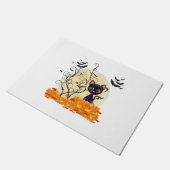 Niedliche Katze zu Halloween Gewartet Fußmatte (Schrägansicht)