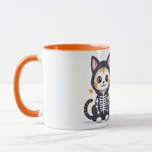 Niedliche Katze zu Halloween Tasse (Links)