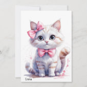 Niedliche Katze zum Geburtstag Einladung (Vorderseite)