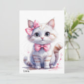 Niedliche Katze zum Geburtstag Einladung (Stehend Vorderseite)