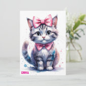 Niedliche Katze zum Geburtstag Einladung (Stehend Vorderseite)