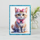 Niedliche Katze zum Geburtstag Einladung (Stehend Vorderseite)