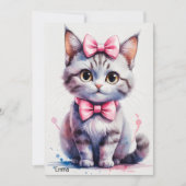 Niedliche Katze zum Geburtstag Einladung (Vorderseite)