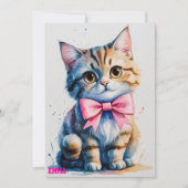 Niedliche Katze zum Geburtstag Einladung (Vorderseite)