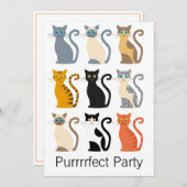 Niedliche Katzen 40. Geburtstag Einladung (Vorne/Hinten)