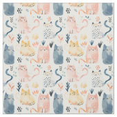 Niedliche Katzen Aquarellmuster. Stoff (Muster)