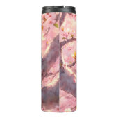 Niedliche Katzen auf einem Kirschblütenbaum Thermosbecher (Rückseite)