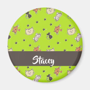 Niedliche Katzen auf grün Magnet