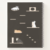 Niedliche Katzen auf Katzenwänden Möbel dunkelgrau Notizblock (Rückseite)
