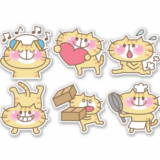 niedliche Katzen Aufkleber (Vorderseite)