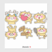 niedliche Katzen Aufkleber (Blatt)