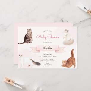 Niedliche Katzen Babydusche Einladung