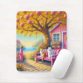 Niedliche Katzen Baumgarten Blume Meer Mousepad (Mit Mouse)