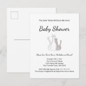 Niedliche Katzen binden Geschlecht neutrale, einfa Ankündigungspostkarte (Vorne/Hinten)