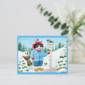 Niedliche Katzen Birnen Weihnachtsfeiertag Postkar Postkarte (Stehend Vorderseite)