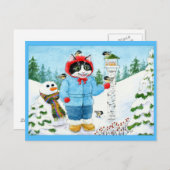 Niedliche Katzen Birnen Weihnachtsfeiertag Postkar Postkarte (Vorne/Hinten)