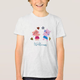 Niedliche Katzen Blaue Geburtsname Tri-Blend Shirt