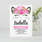 Niedliche Katzen-Blume Einladung (Stehend Vorderseite)