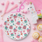 Niedliche Katzen Blume Herz Pappteller (Party)