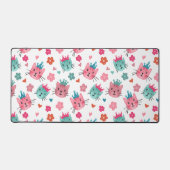 Niedliche Katzen Blume Herz Schreibtischunterlage (Vorderseite)