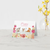 Niedliche Katzen Blume Karte (Gelbe Blume)