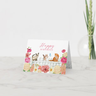 Niedliche Katzen Blume Karte