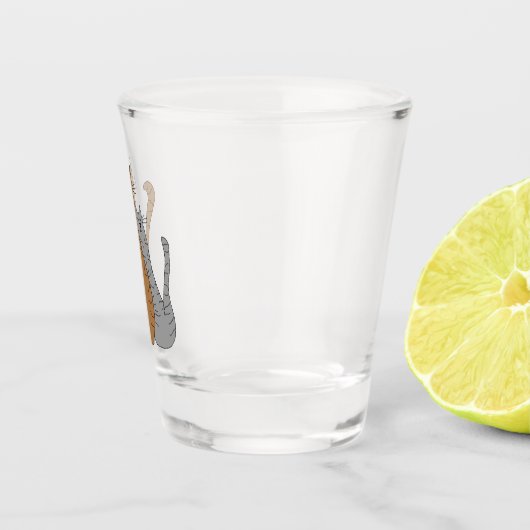 Niedliche Katzen Brown Grewn Tabby Kätzchen Schnapsglas (Rechts)