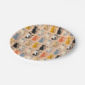 Niedliche Katzen bunt Pappteller (Schrägansicht)