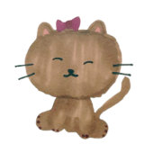 Niedliche Katzen-Cartoon zum Geburtstag Wimpelkette