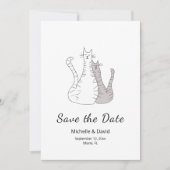 Niedliche Katzen, die eine einfache Hochzeit Gezei Save The Date (Vorderseite)